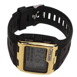 Atyhao Herren Elektronische Armbanduhr, Tag Datumsanzeige Digitale Sportuhr Leuchtendes Licht Design Modisch mit Alarm Zum Radfahren für Studenten (Gold) von Atyhao