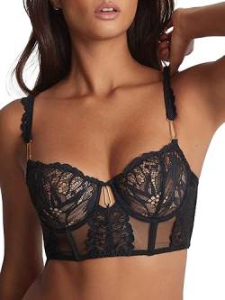 Aubade Damen Flowermania Bustier Geformter BH, Schwarz (Noir), 80C von Aubade