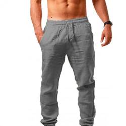 hosen herren militär hose Leinenhosen Herren Freizeithose Lang Leichte Sommerhose Strandhose Leinen Kurze Hosen Herren Lässige Freizeithose mit Seitentaschen Moderne Baumwollhose Leinenhose cargoh von Aubatece