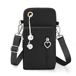 Aucuu Handytasche zum Umhängen Damen，Nylon Kleine Umhängetasche mit Kopfhörer Eingang，Mini Crossbody Schultertasche Handytasche，Handy Schultertasche ür Handy unter 7 Zoll von Aucuu