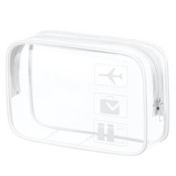 Aucuu Kulturtasche Transparent, Kosmetiktasche Durchsichtig, wasserdichte PVC-Reise-Waschtaschen, TSA-zugelassene Make-up-Taschen, für Familie, Männer un Frauen von Aucuu