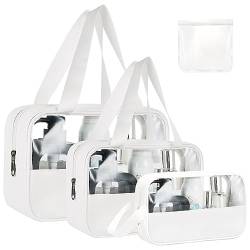 Aucuu Reise Kulturbeutel, Kosmetiktasche, Transparente Kulturtasche Damen, Tragbare wasserdichte Kulturtasche Organizer, Reißverschluss Make-up-Tasche mit Großer Kapazität für Damen Männer von Aucuu