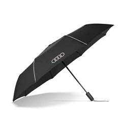 Audi 3122200400 Regenschirm Taschenschirm, schwarz, mit Ringe Logo von Audi collection
