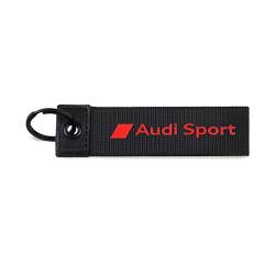 Audi 3182200600 Schlüsselanhänger Schlüsselband Keyring Schlaufe, schwarz/rot, mit Audi Sport Schriftzug und Logo von Audi collection