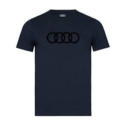 Audi Collection Unisex Ringe Herren T-Shirt, Blau, L von Audi collection
