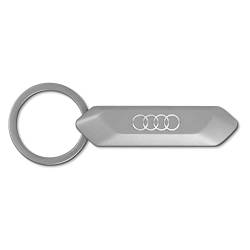 Audi 3182100400 Schlüsselanhänger Ringe Logo Edelstahl Schlüsselband Keyring, silber, Einheitsgröße von Audi