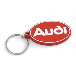 Audi A16-2283 Schlüsselanhänger Logo Pflaume Oval Anhänger Keyring, rot/weiß von Audi