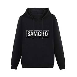 AuduE Mens Samcro Distressed Pullover Hoodie Hooded Top Unisex Mens Ladies Hooded Sweatshirts Size L Black von AuduE