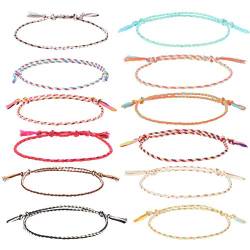 Auidy_6TXD 20 Stück Freundschaft Armbänder für Frauen Mädchen Handgefertigt Geflochten Wickelarmband Multicolor Gewebte Dünn Saiten von Auidy_6TXD