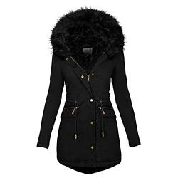 Aukbays Damen Winter Jacke Parka Damen üBergangsjacke Lang Mantel Outdoorjacke Winterjacken Winterjacke Damen üBergrößEn Gepolsterte Kleidung Mit Taschen Warm GefüTterte Winterjacke von Aukbays