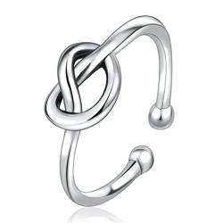 Aukmla Silber Ring Keltischer Knoten Verstellbarer Offener Ring 925 Sterling Silber Ringe Daumenring für Damen und Mädchen von Aukmla