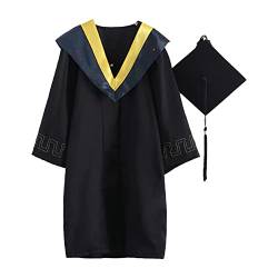 Baccalaureate Kleid 1 Set Attraktive Feinstrick Skin Touch Schrumpfen Graduation Uniform Gelb S von Auleset