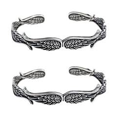 Aumude Engelsflügel Vintage Stil Silber Armband Schutzengel Armreif für Unisex Verstellbare Freundschaftsarmband von Aumude