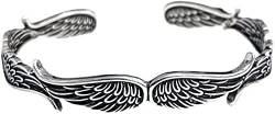 Aumude Engelsflügel Vintage Stil Silber Armband Schutzengel Armreif für Unisex Verstellbare Freundschaftsarmband von Aumude