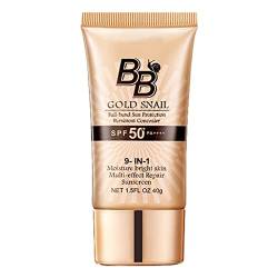 BB Cream - SPF50+ Gold Snail Sunscreen BB Cream | Oil Control Moisturizing SPF 50 Sunscreen BB Cream Face Concealer Foundation for Natural Look (Natural color/40g) von Aumude