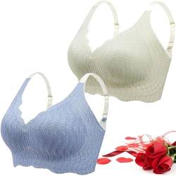 ELROSOY Jelly Gel Shaping BH, Elrosy Jelly Gel Shaping Bra All Day Tender Care Jelly Gel Bra Posture Correction Bra Wireless Push Up Comfort Breathable Bra for Women, Blau/Grün, XXX-Large von Aumude