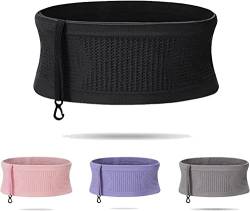 Multifunctional Knit Breathable Concealed Waist Bag, Large Capacity Adjustable Running Belt, Moisture Wicking Storage Belt Pack, Fitness and Running Fanny Pack Men Women (Black, S) von Aumude