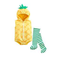 Kleinkind -Säugling Baby Avocado Ananas Obst Obst Costud Rmper Jumpsuit Legging 2pcs Outfit (Gelb-90) von Aunaeyw