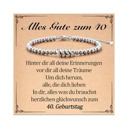 Aunis 40 Geburtstag Frauen, Geburtstagsarmband mit vier Ringen, Geschenke für Frauen, Mutter, Tante, Schwester, Freundin, Ehefrau, Geburtstagsgeschenke von Aunis