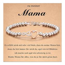 Aunis Mama Geschenk Muttertagsgeschenke Für Mama Geschenk Unendliches Herz-Armband Mutter Tochter Geschenk Geburtstag Weihnachten von Aunis