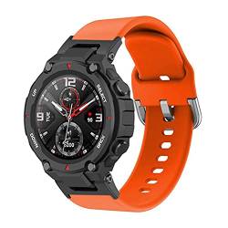 Aunye Armband Kompatibel mit Huami Amazfit T-Rex/T-Rex pro, Einfarbig Silikon Replacement Watch Strap, Sport Bänder Ersatz Armbänder Watch Replacement Band Damen Herren (Orange) von Aunye