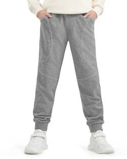 Auranso Jogginghose Kinder Jungen Sporthose Sweathosen mit Elastischem Grau 134-140 von Auranso