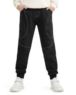 Auranso Jogginghose Kinder Jungen Sporthose Sweathosen mit Elastischem Schwarz 122-128 von Auranso