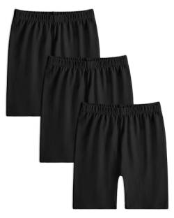 Auranso Radlerhose Kinder Shorts für Mädchen Kurze Baumwolle Leggings 3er-Pack 134-140 Schwarz von Auranso