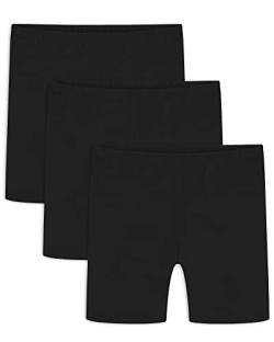 Auranso Radlerhose Mädchen Baumwolle Shorts 5-14 Jahre Kinder Kurze Leggings 3 Pack 5-6 Jahre Schwarz von Auranso