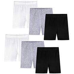 Auranso Shorts Mädchen Kinder Radlerhose Kurze Hose Leggings für 2-10 Jahre 7-8 Jahre Schwarz/Weiß/Grau(6 Paar) von Auranso