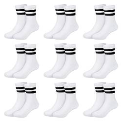 Auranso Socken kinder Sportsocken Jungen Kindersocken Mädchen (9 Paar) Baumwoll Socken Tennissocken von Auranso