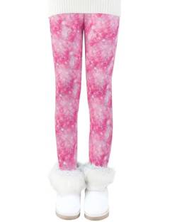 Auranso Thermo Leggings Mädchen Kinder Gefütterte Winterleggins Dick Thermohose Rosa 104-110 von Auranso