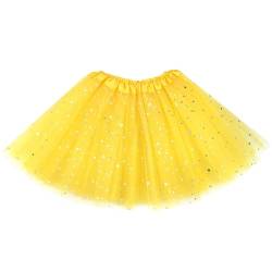 Auranso Tüllrock Kinder Mädchen Röcke Tutu Prinzessin Ballettrock Minirock Tanzkleid Partykleid 2-7 Jahre Gelb von Auranso