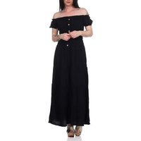 Aurela Damenmode Strandkleid Kleider Damen elegant Sommer Kleider lang einfarbig Gesamtlänge: 132 - 135cm, Carmen- oder Rundhals Ausschnitt möglich von Aurela Damenmode