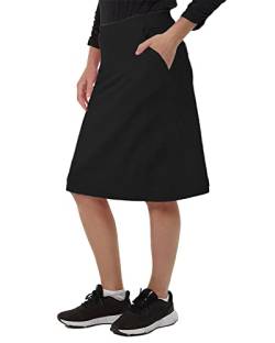 Damen Knielanger Tennisrock Sport Golf Röcke Athletic Lange Skorts Röcke mit integrierten Shorts Taschen, Schwarz, Groß von Aurgelmir