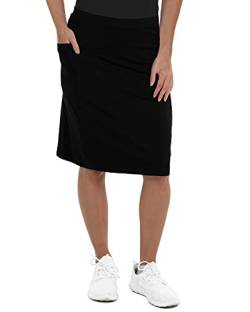 Knielanger Tennisrock für Damen, Golf, bescheidener Skorts, Röcke mit integrierten Shorts, Taschen für Wandern und Sport, schwarz, XX-Large von Aurgelmir