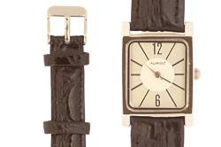 Auriol® Damen Armbanduhr - Gehäuse 925er Sterlingsilber Hochwertiges Lederarmband von Auriol