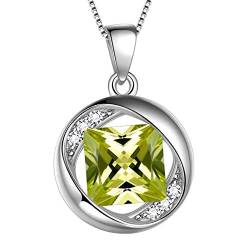 Aurora Tears August Birthstone Necklace 925 Sterling Silver Green Peridot Birth Stone Pendant Jewellery Gifts for Women and Girls DP0029A von Aurora Tears