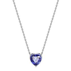 Aurora Tears December Birthstone Necklaces Love Heart 925 Sterling Sliver Heart-Shaped Birthstone Pendant Birth Stone Jewelry Gifts for Women and Men DP0265D von Aurora Tears