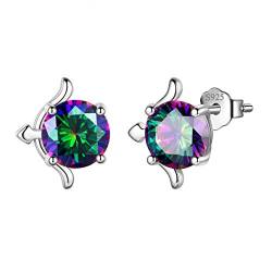 Aurora Tears Schütze Ohrstecker 925 Sterling Silber 12 Sternzeichen Sternbild Horoskop mit mystischen Regenbogen Topas Schmuck Geschenk für Frauen und Mädchen DE0245S von Aurora Tears