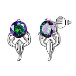 Aurora Tears Skorpion Ohrstecker 925 Sterling Silber 12 Sternzeichen Sternbild Horoskop mit mystischen Regenbogen Topas Schmuck Geschenk für Frauen und Mädchen DE0245O von Aurora Tears