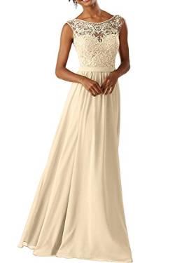 Aurora dresses Damen Abendkleider Für Hochzeits Elegant Appliques Ballkleid Lang Cocktailkleider(Champagne,42) von Aurora dresses