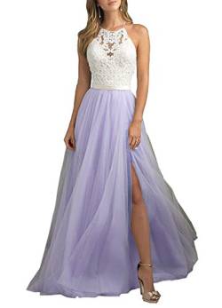 Aurora dresses Damen Tüll Ballkleid Abendkleider Elegant für Hochzeit Spitze Brautjungfer Kleider(Lavendel,36) von Aurora dresses