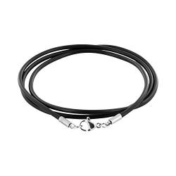 AURORIS Halskette/Armband - Kautschukband schwarz Dicke 2mm mit Karabinerverschluss aus 304 Edelstahl - Länge: 70cm von Auroris