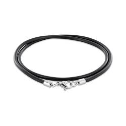 AURORIS Halskette/Armband - Kautschukband schwarz Dicke 3mm mit Karabinerverschluss aus 304 Edelstahl - Länge: 55cm von Auroris