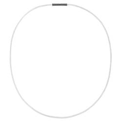 Auroris Echtleder Kette 2 mm Farbe: weiß, mit Tunnel-Drehverschluss aus Edelstahl, Länge wählbar / 45 cm von Auroris