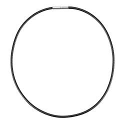 Auroris Kette aus Lederimitat schwarz Dicke 3mm mit Tunnel-Drehverschluss aus Edelstahl Länge 70 cm von Auroris
