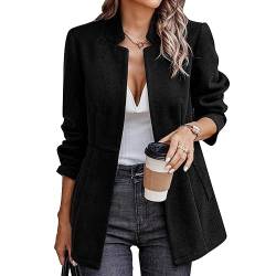 Ausla Damen Stehkragen Blazer Casual Business Jacke Jacquard Elegant Lässige Mantel Slim Fit Cardigan Frühling Herbst (M) von Ausla