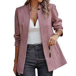 Ausla Damen Stehkragen Blazer Casual Business Jacke Jacquard Elegant Lässige Mantel Slim Fit Cardigan Frühling Herbst (XL) von Ausla