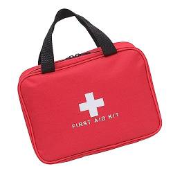 Ausla Erste-Hilfe-Tasche, Reise-Medizintasche, mit Reißverschluss, Leere Organizer-Tasche für Medizinische Bedarfsartikel mit Tragegriff für Sport Im Freien, Rot von Ausla